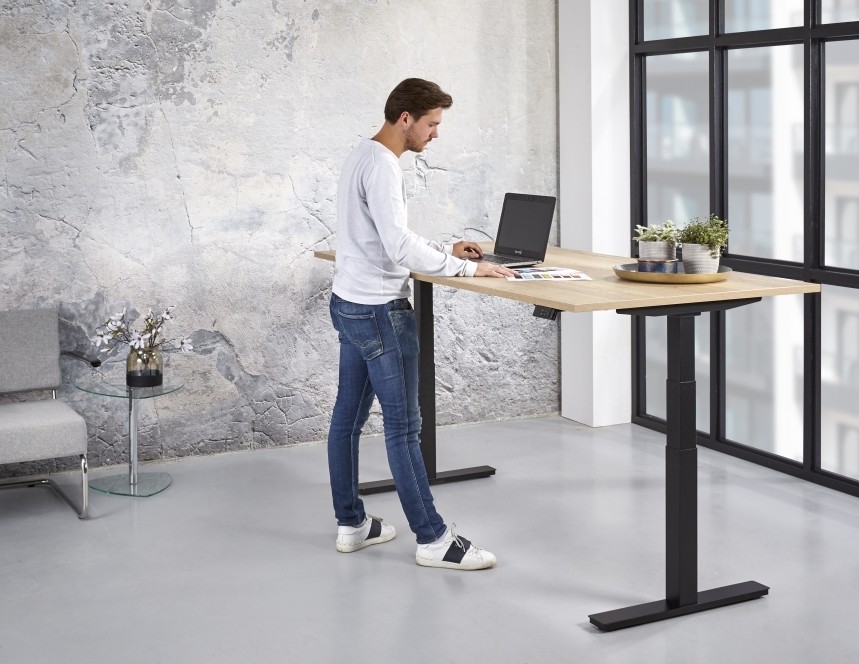 Zit Sta Bureau Elektrisch ErgoDesk 65-130 cm – Zwart frame - Afbeelding 2