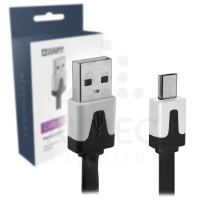 A-DAPT Data en laadkabel USB-A Naar Micro USB - 3M - Zwart